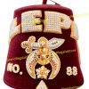 Custom Embroidery Shriner Fez with 7 Row Rhinestones – Personalized Premium Fez