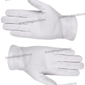 Masonic Gloves with Embroidered Compasses Symbol