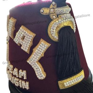 Custom Embroidered Shriner Fez & Fez Case